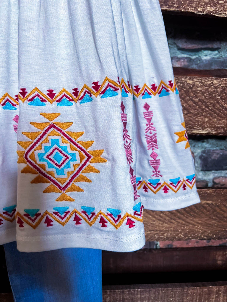 MY HEART IS YOURS IVORY & MULTI COLOR EMBROIDERED BLOUSE-----------SALE