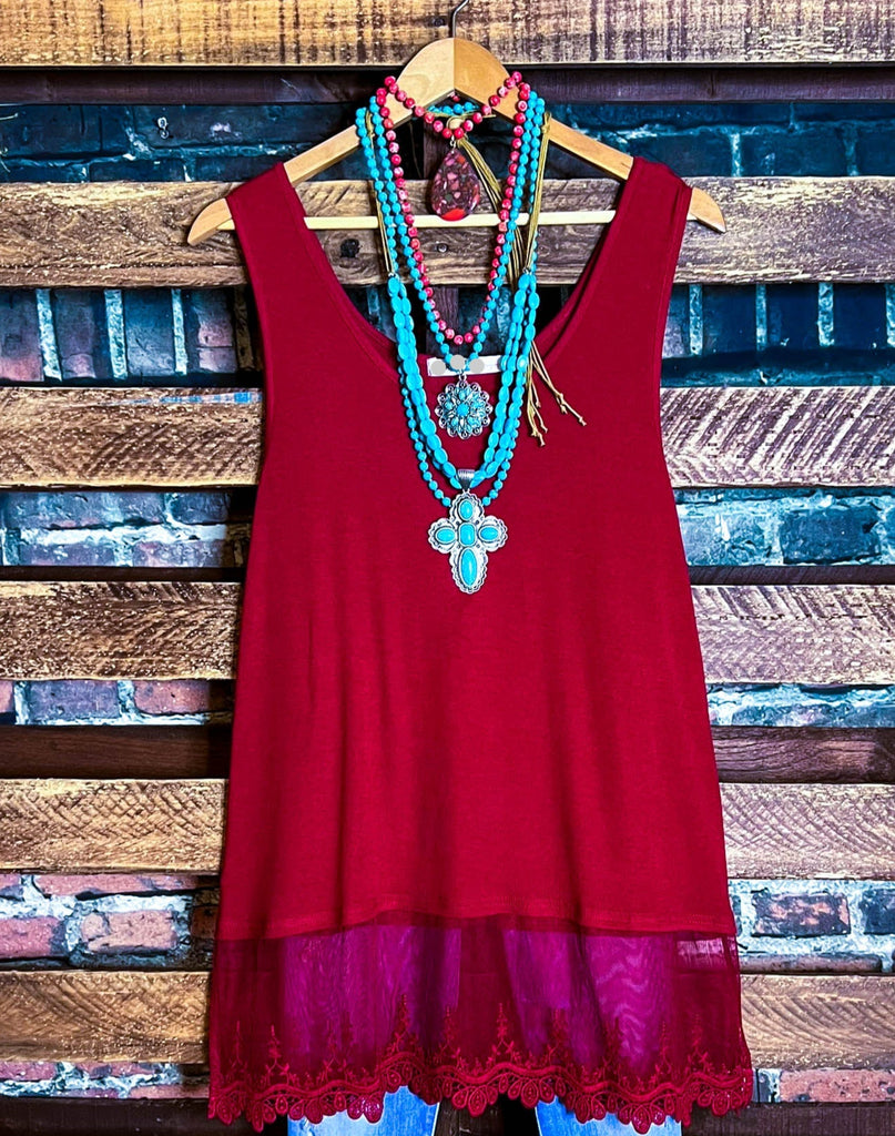 A Timeless Touch Red Lace Extender Top