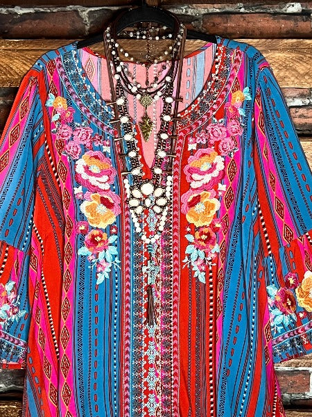 16-18 SIZE -FLORAL EMBROIDERED BLOUSE 16-18 SIZE-----------SALE