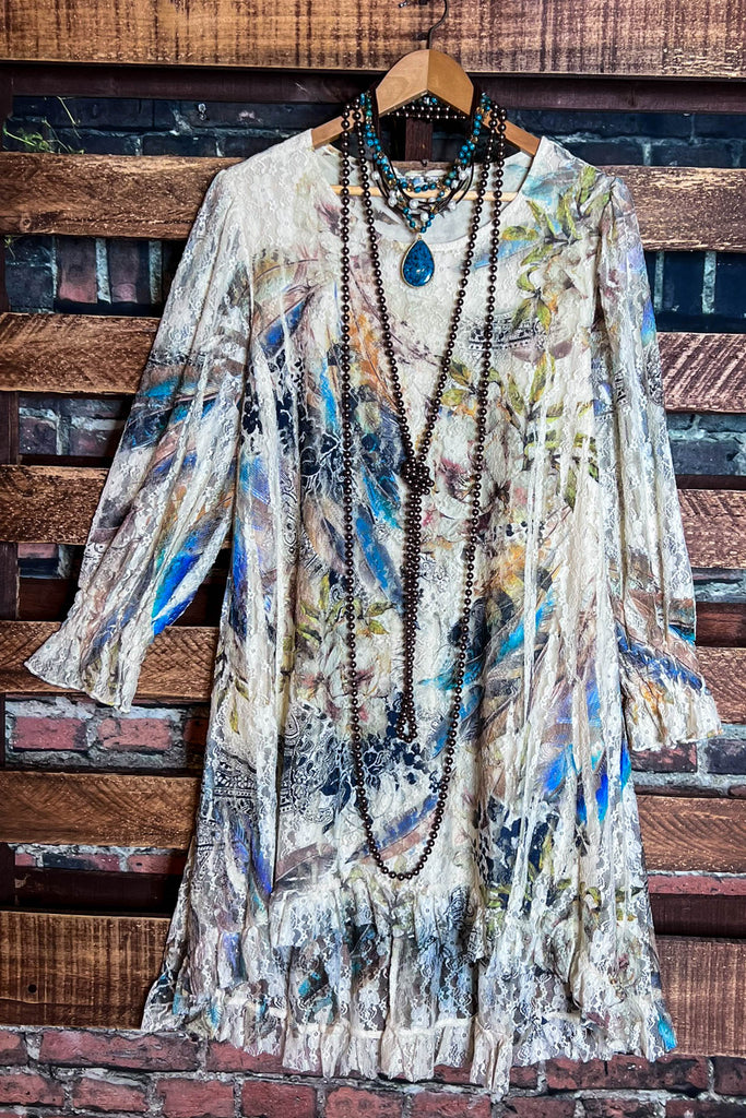 A World Full Of Wonder Lace Dress Tunic Multi-Color
