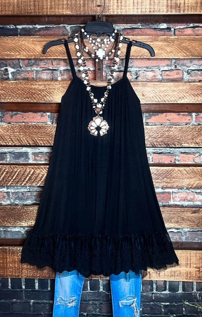 SO THIS IS LOVE LACE SLIP DRESS EXTENDER IN BLACK-----SALE
