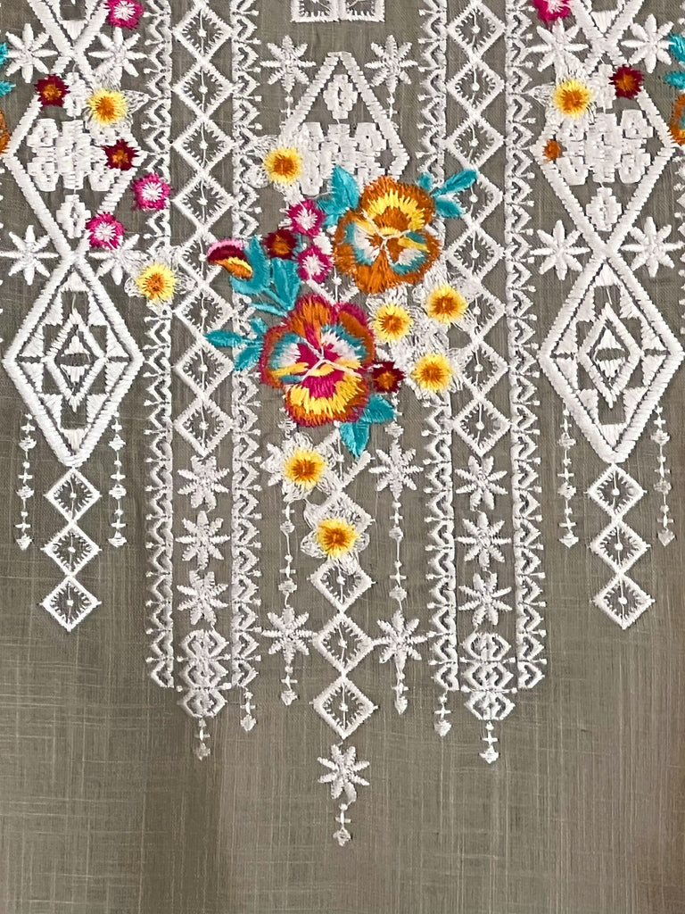 100% Cotton Embroidered Top Natural Color -------- Sale