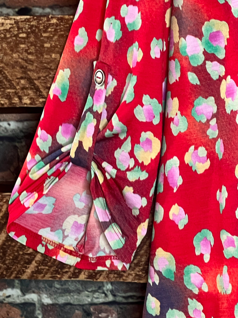 20-24 SALE - RED & MULTI-COLOR BLOUSE-------SALE