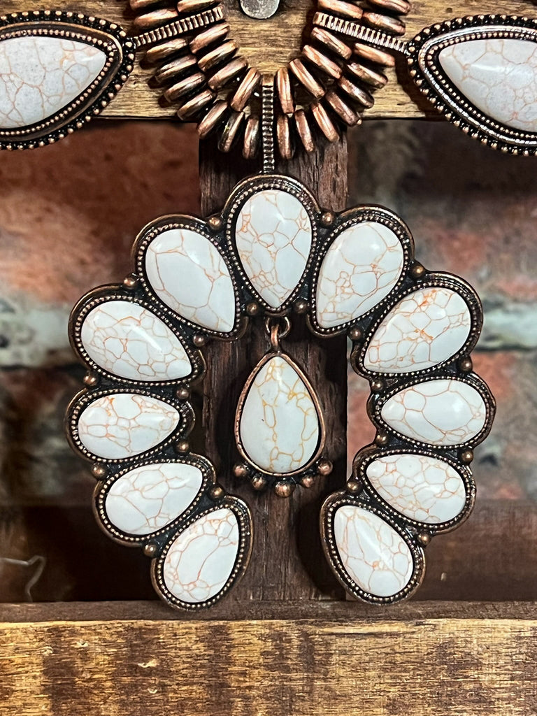 SECRET MAGIC SET EARRING NECKLACE IN COPPER AND IVORY TURQUOISE