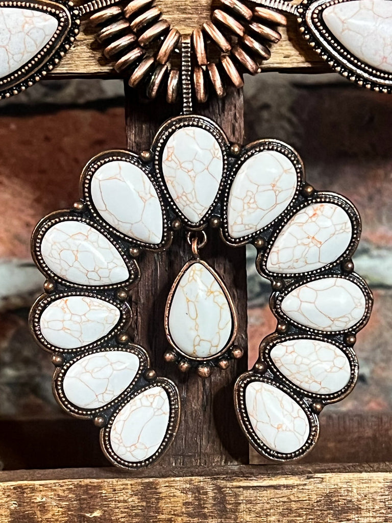 SECRET MAGIC SET EARRING NECKLACE IN COPPER AND IVORY TURQUOISE