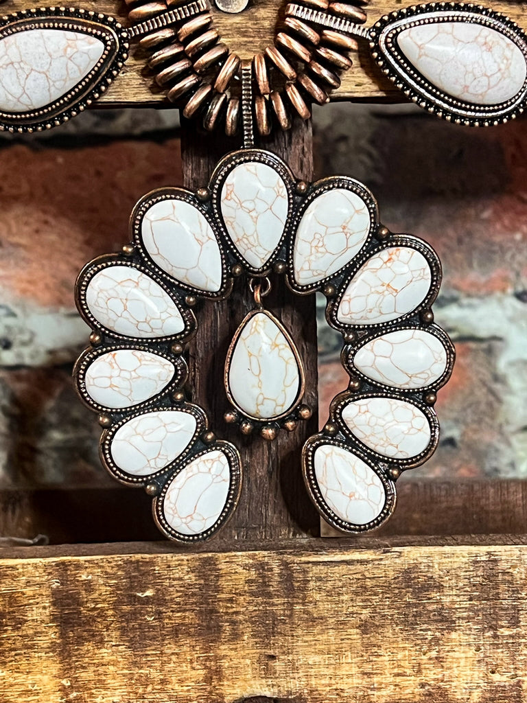 SECRET MAGIC SET EARRING NECKLACE IN COPPER AND IVORY TURQUOISE