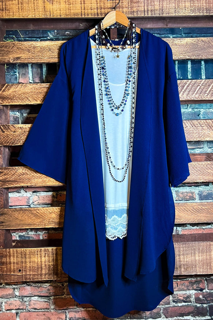 Go Your Own Way Navy Blue Kimono