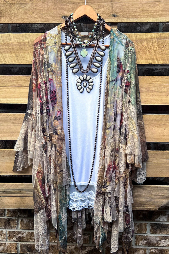 Worth The View Fab Print Lace Jacket Cardigan
