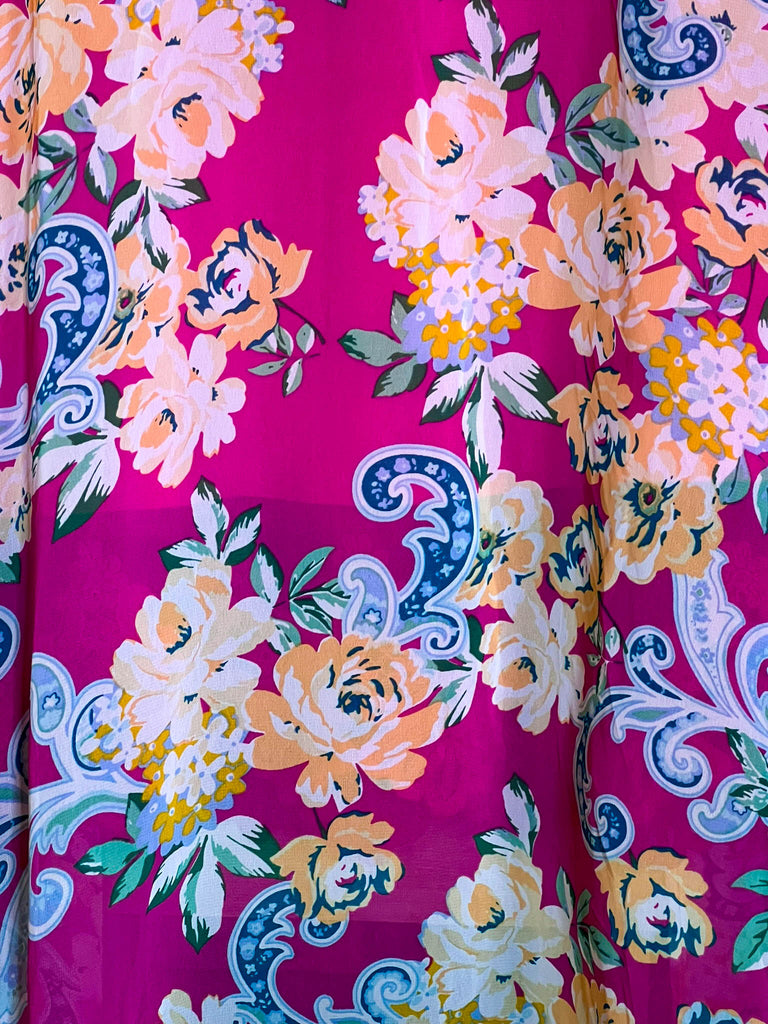 Vacation Resort  Floral Pink Maxi Kimono-------Sale