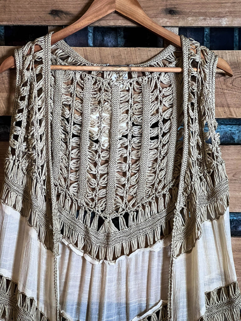 BOHO CROCHET FAB VEST IN NATURAL