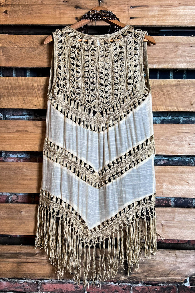 BOHO CROCHET FAB VEST IN NATURAL