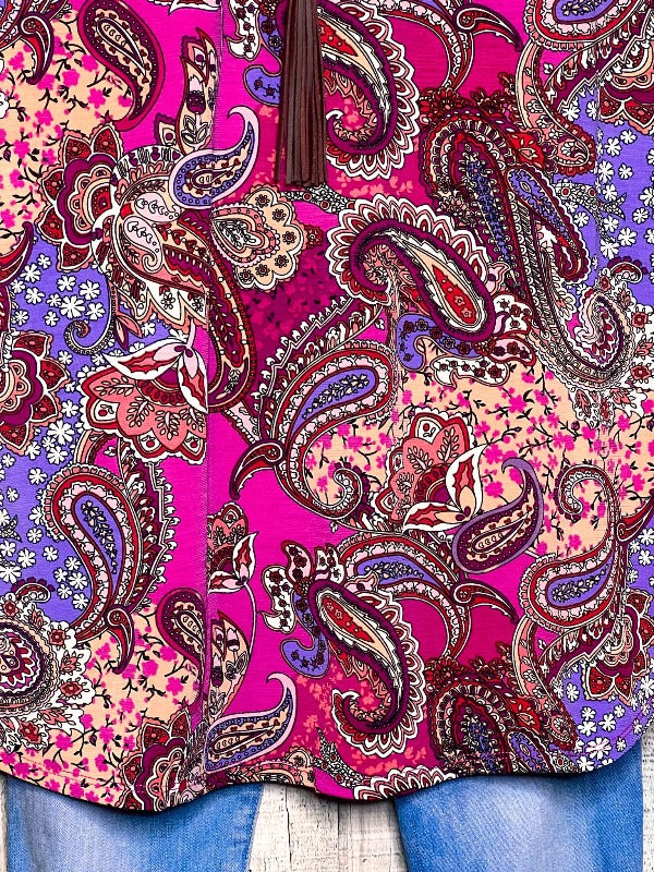 PLUS SIZE PAISLEY MAGENTA BLOUSE ------------ SALE