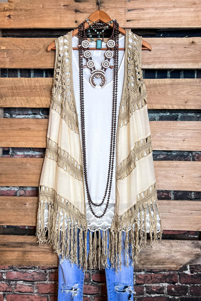 BOHO CROCHET FAB VEST IN NATURAL