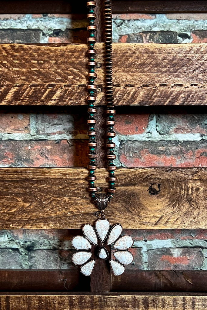 Magnolia Beauty Copper & Ivory Set Necklace