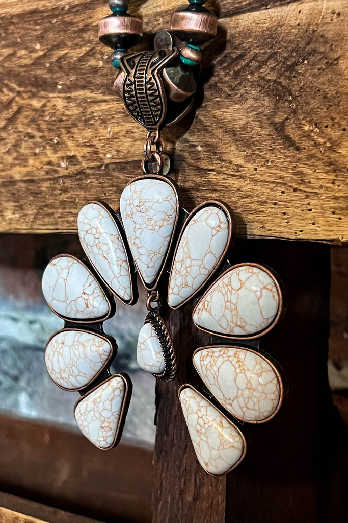 Magnolia Beauty Copper & Ivory Set Necklace