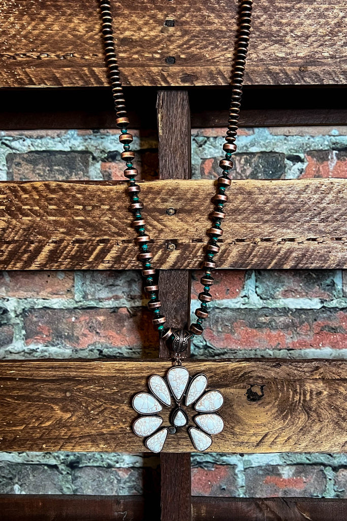 Magnolia Beauty Copper & Ivory Set Necklace