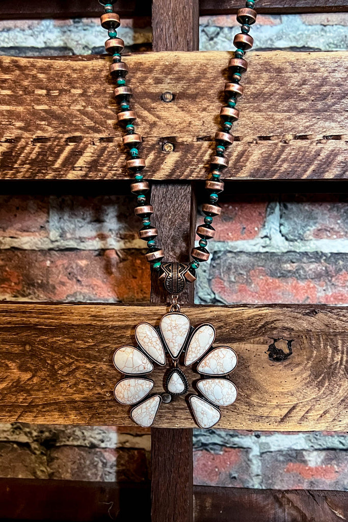 Magnolia Beauty Copper & Ivory Set Necklace