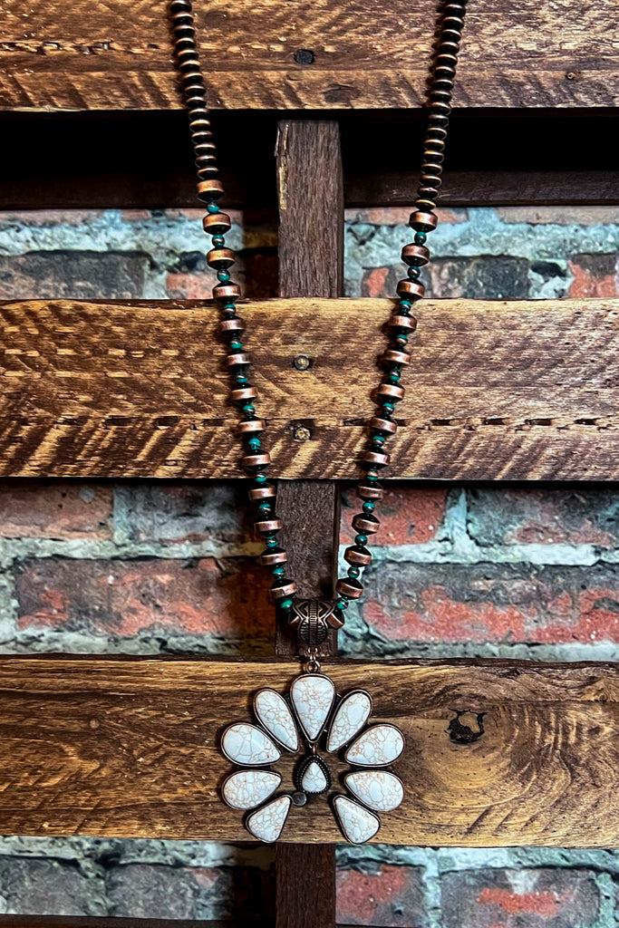 Magnolia Beauty Copper & Ivory Set Necklace