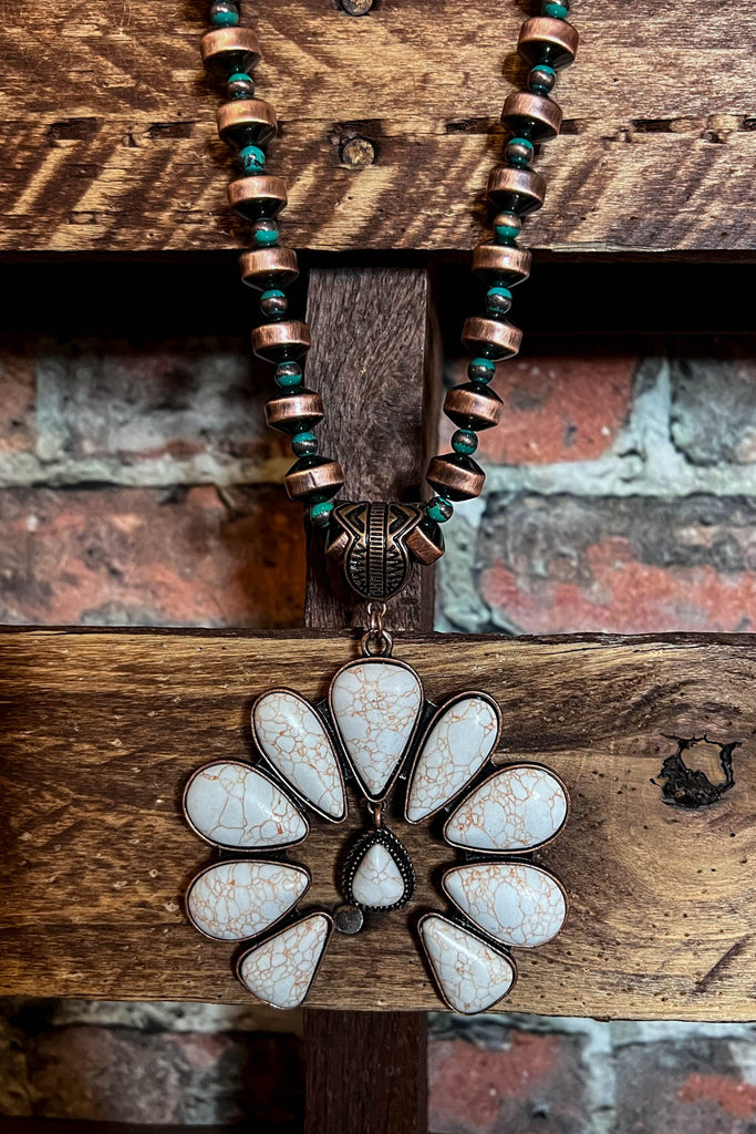 Magnolia Beauty Copper & Ivory Set Necklace