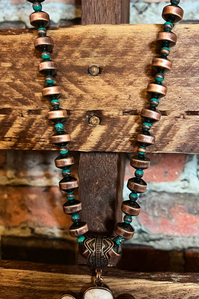 Magnolia Beauty Copper & Ivory Set Necklace