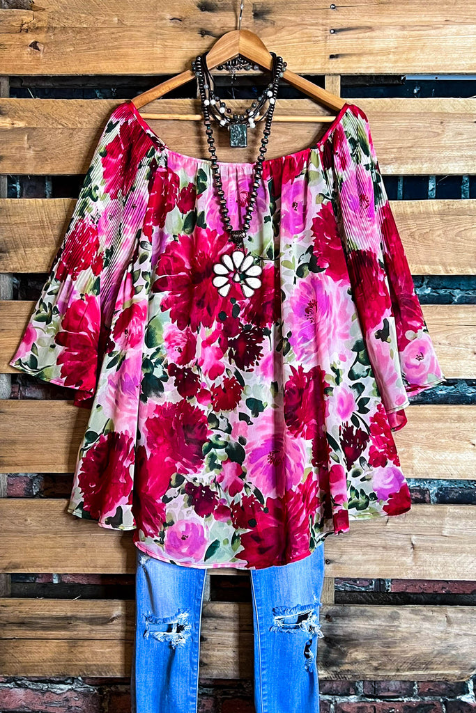 SECRETS OF THE HEART FLORAL OVERSIZED TUNIC