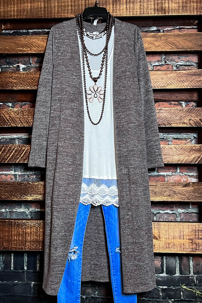 COMFY COZY MAXI CARDIGAN IN MOCHA