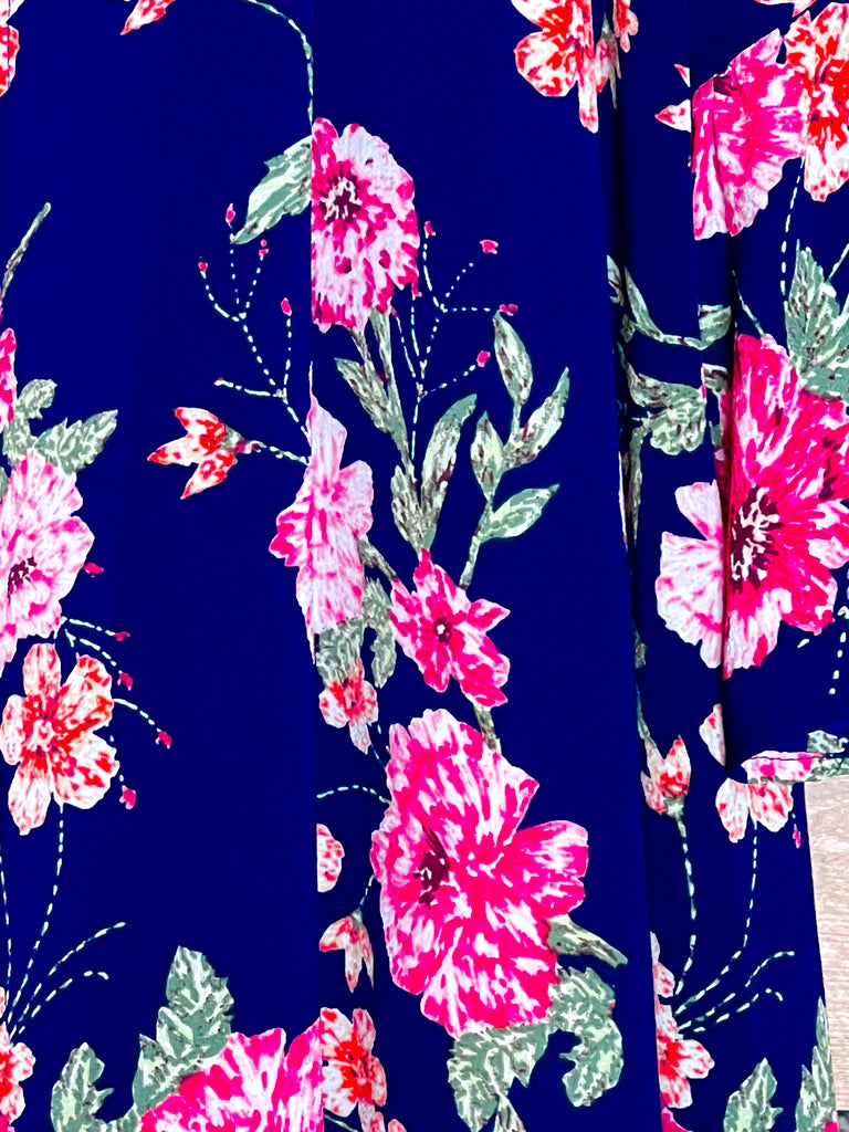 PRETTY IN PARADISE NAVY BLUE & FLORAL KIMONO --------SALE