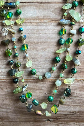 AMAZONITE NATURAL STONES CROSS NECKLACE