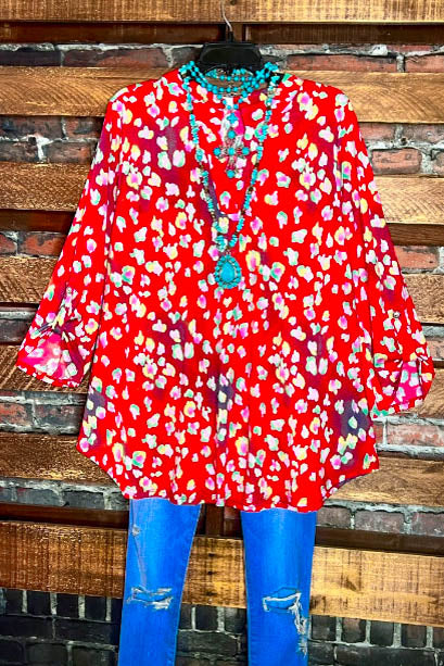20-24 SALE - RED & MULTI-COLOR BLOUSE-------SALE