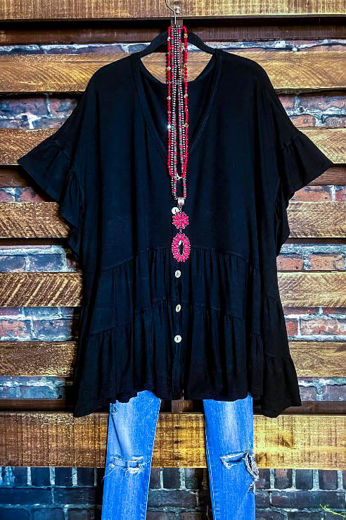 JUST RELAX COMFY OVERSIZED BLACK TOP
