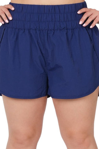 Plus Size High Rise Lycra Short in Spring Blue