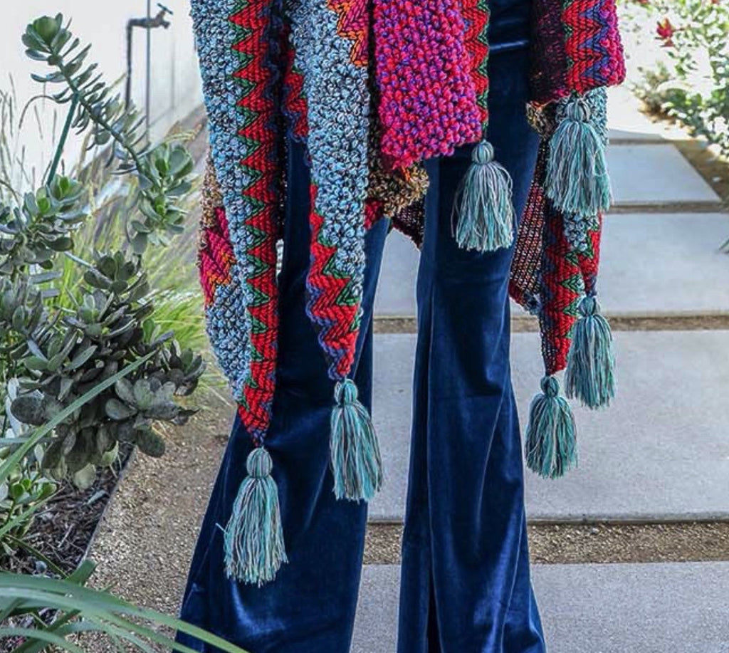 Authentic Beauty Crochet Kimono in Magenta and Multi-Color