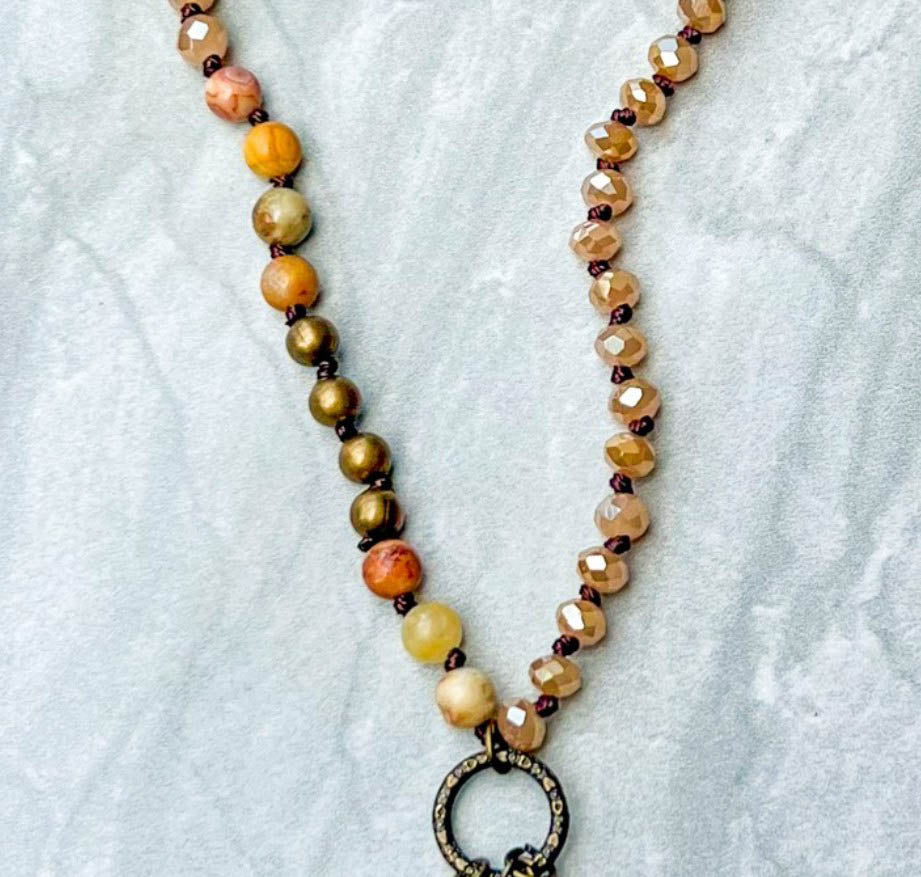 AGATA POLISHED & JASPER NATURAL STONE NECKLACE