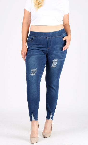 Stretchy Plus Size Jeggings With 5 Pockets – Luxury Divas