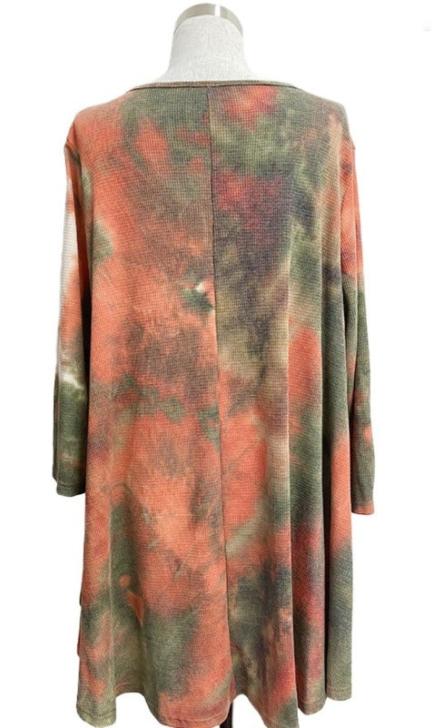 There's Always Hope Tie Dye Tunic in Olive & Rust