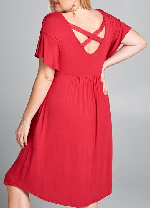 XL SIZE RUBY RED DRESS-------SALE