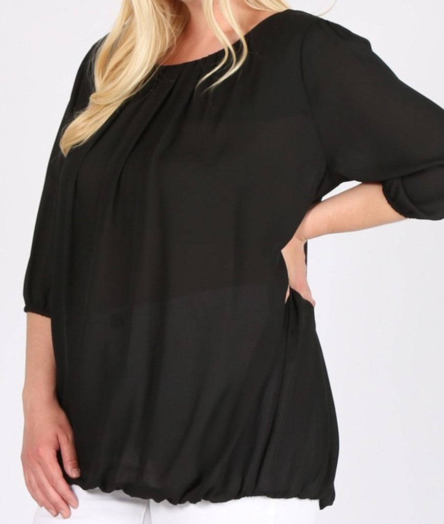 Blouse In Black Plus Size----------SALE