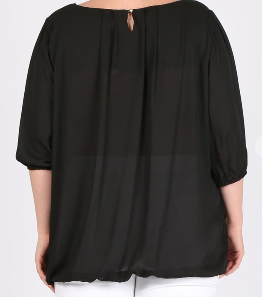 Blouse In Black Plus Size----------SALE