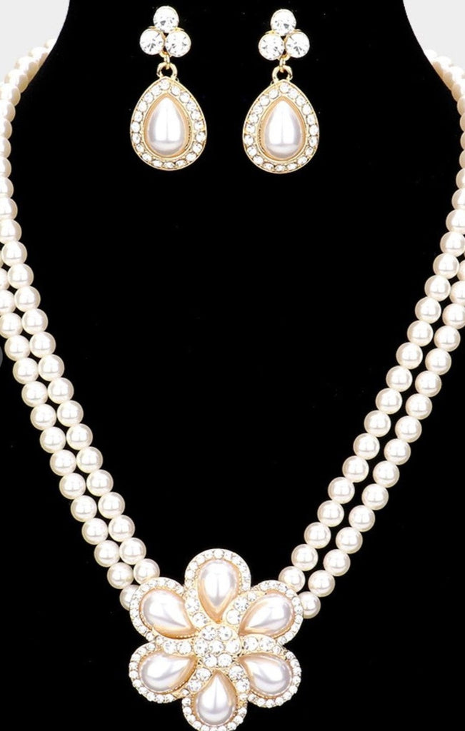 Classic Pearl Fleur Set Necklace