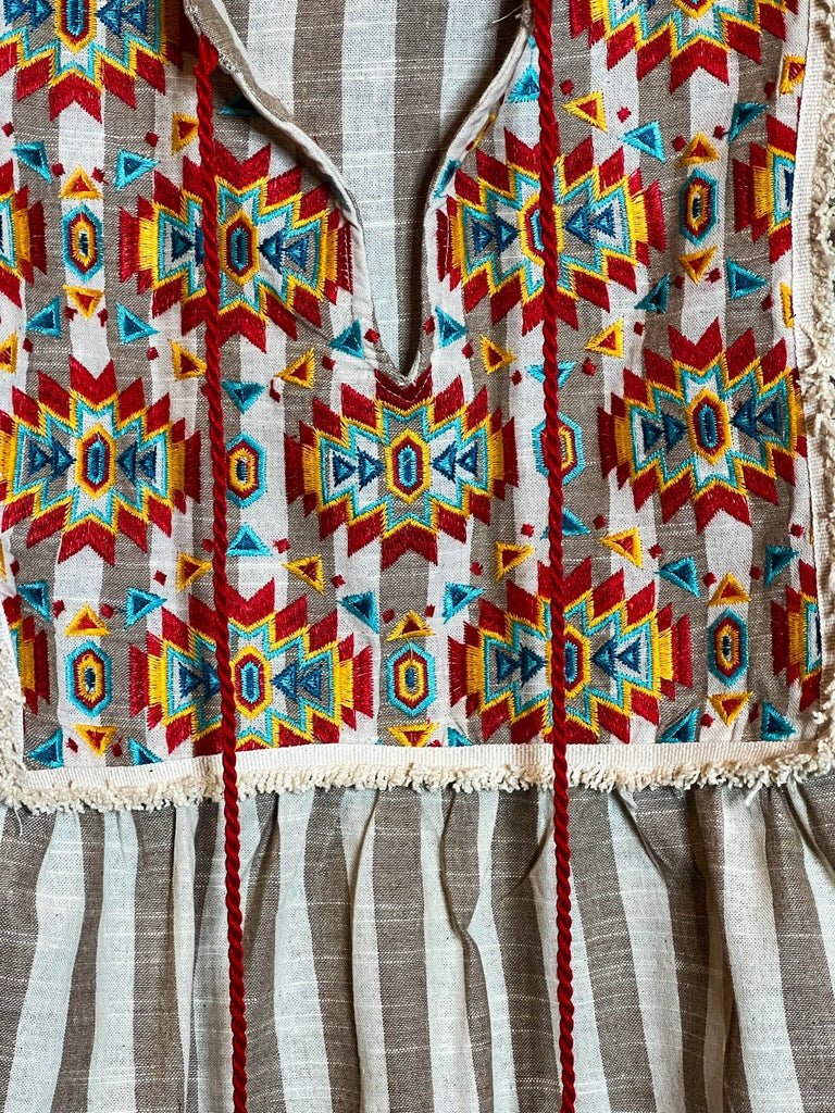 COUNTRY SOUL TAUPE & MULTI-COLOR BLOUSE---------SALE