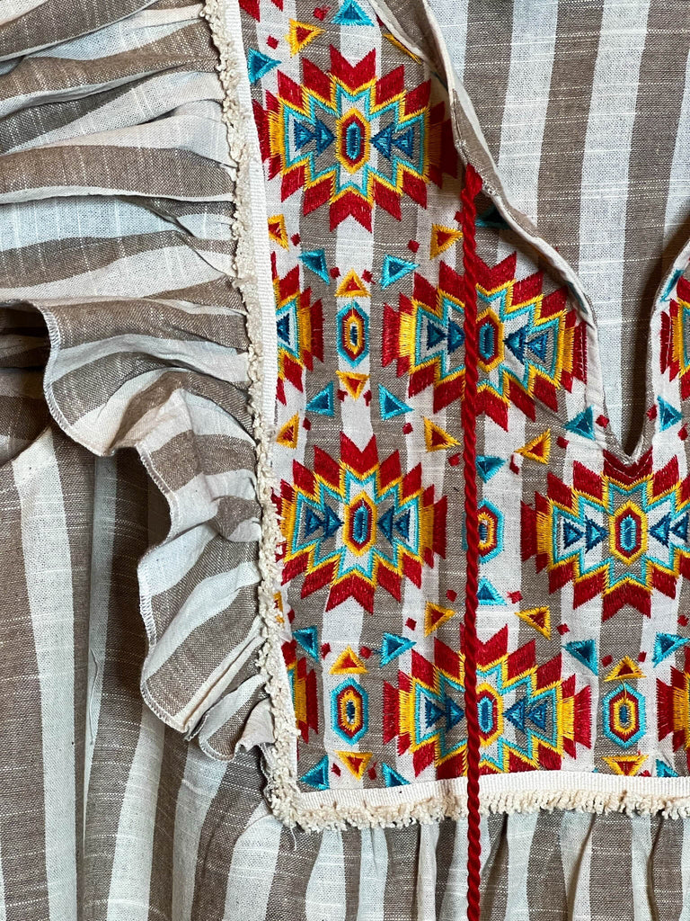 COUNTRY SOUL TAUPE & MULTI-COLOR BLOUSE---------SALE