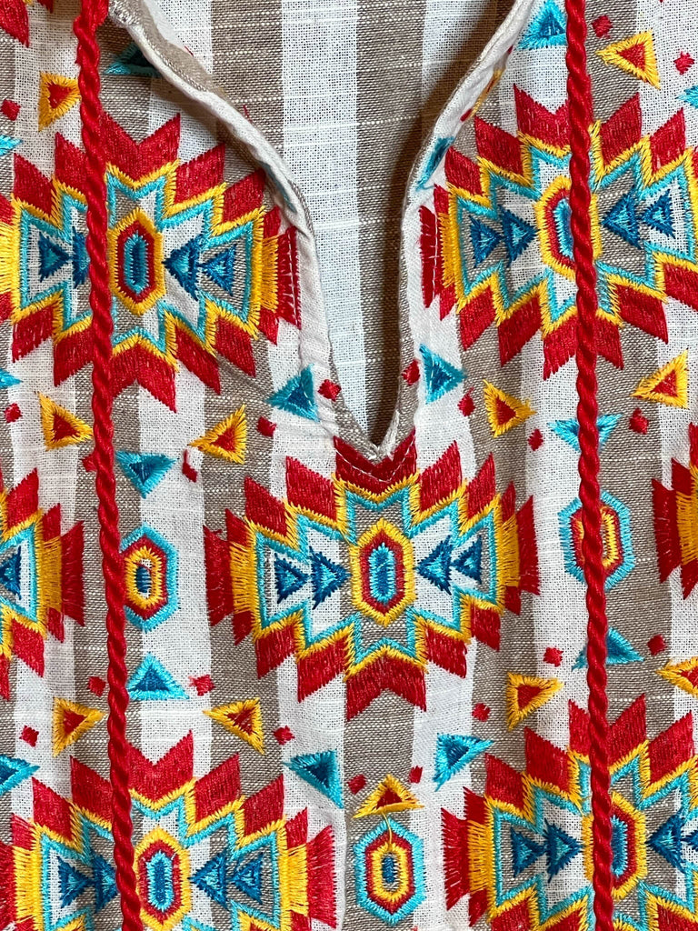 COUNTRY SOUL TAUPE & MULTI-COLOR BLOUSE---------SALE