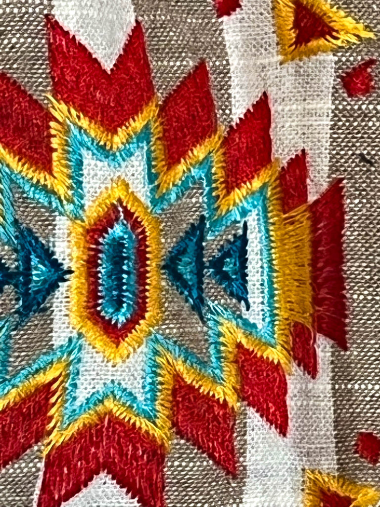 COUNTRY SOUL TAUPE & MULTI-COLOR BLOUSE---------SALE