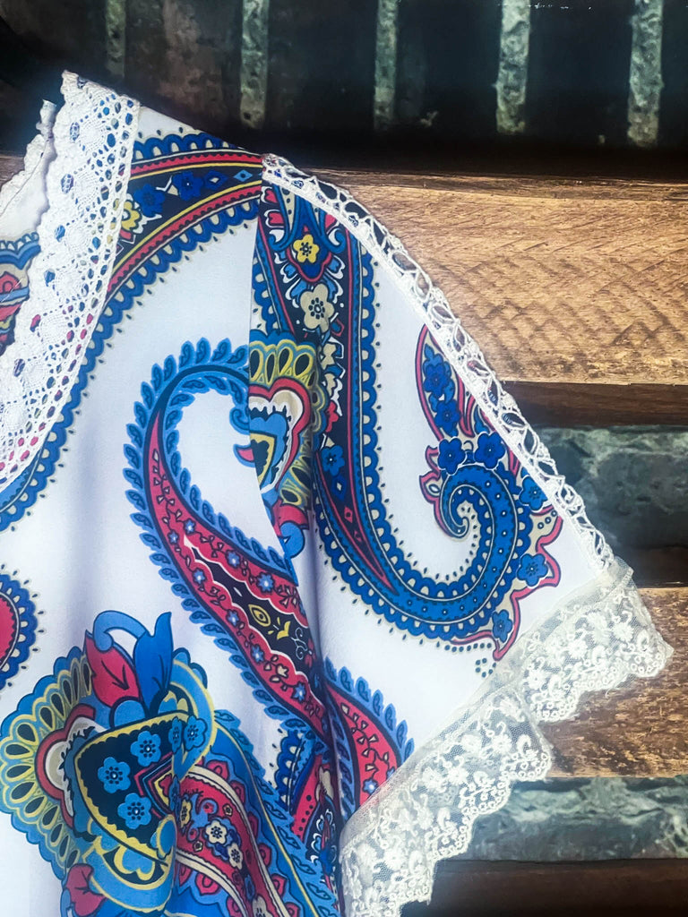 Bohemian Paisley Poncho Top in Multi-Color--------------SALE