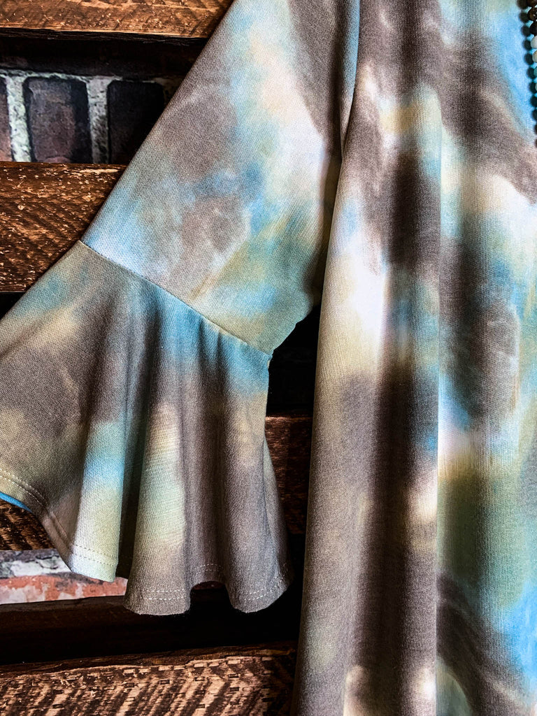A Love So Sweet Tie Dye Dress In Olive & Multi-Color