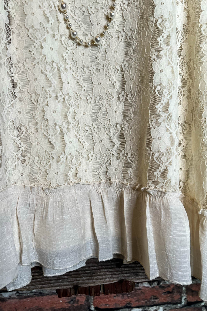 BELIEVE IN THIS LOVE LACE DRESS TUNIC IN BEIGE