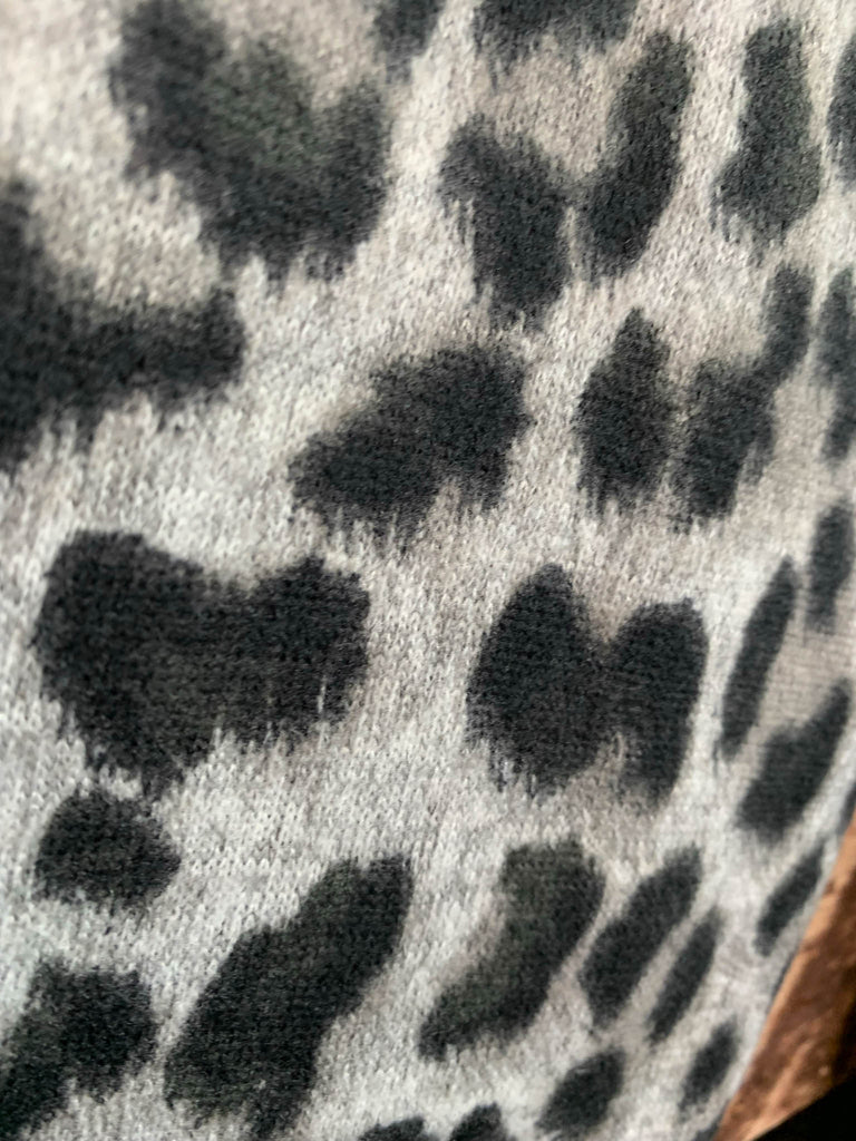 COZY LEOPARD FLEECE SWEATER TUNIC IN MULTI-COLOR----SALE