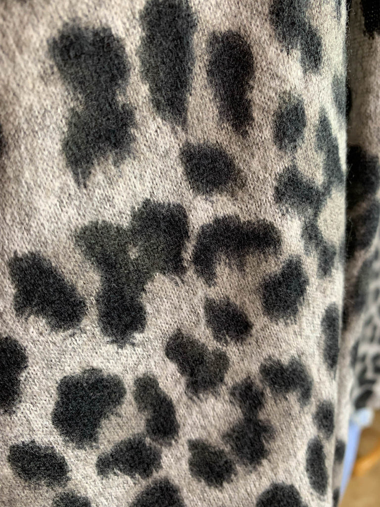 COZY LEOPARD FLEECE SWEATER TUNIC IN MULTI-COLOR----SALE