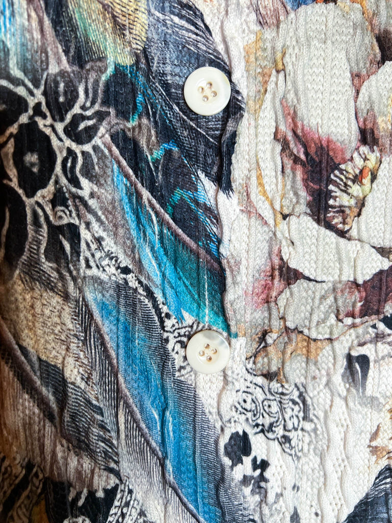 WONDER PARADISE LACE JACKET IN FLORAL & FEATHER PRINT