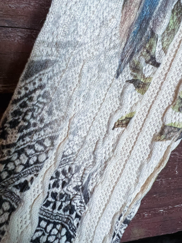 WONDER PARADISE LACE JACKET IN FLORAL & FEATHER PRINT